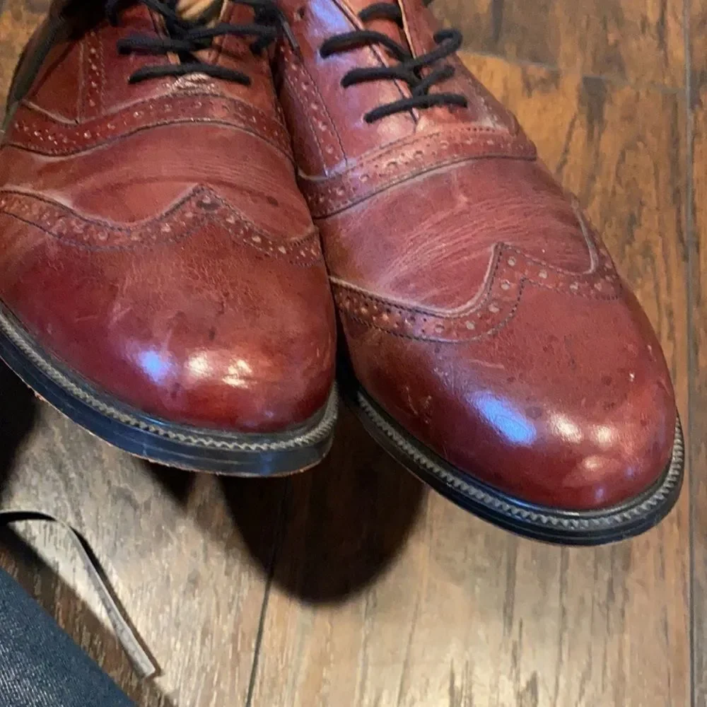stanley blacker couture handmade in Italy size 12 in GUC reddish brown leather